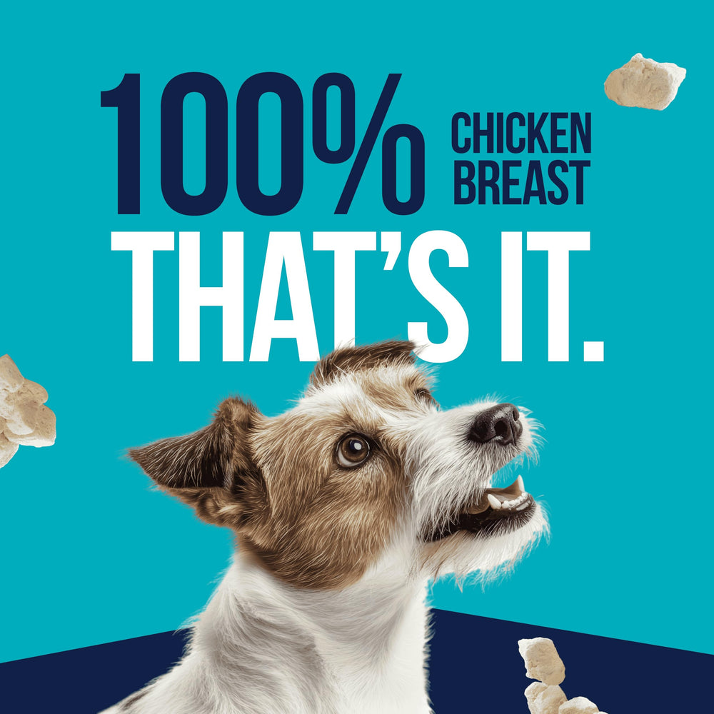 Single Ingredient Freeze Dried Raw Dog Treats, Chicken Breast, 11.5 Ounce Resealable Tub, Training Treats or Meal Topper for All Size Dogs, High Protein, Grain-Free, Gluten-Free