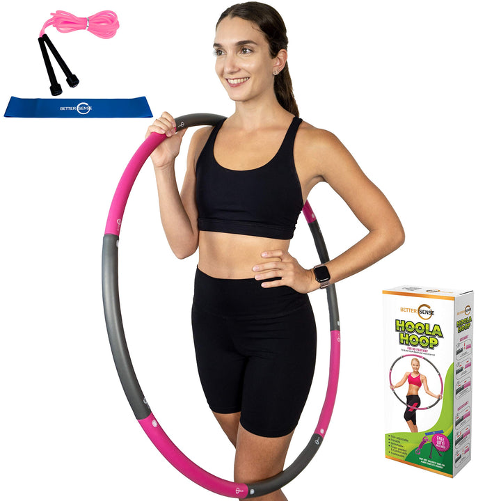 Better Sense Hoola Hoop for Adults - 8 Section Detachable Hoola Hoops, 2lb Weighted Hoola Hoop for Exercise - Portable Smooth & Soft Padding Weighted Hula Hoop