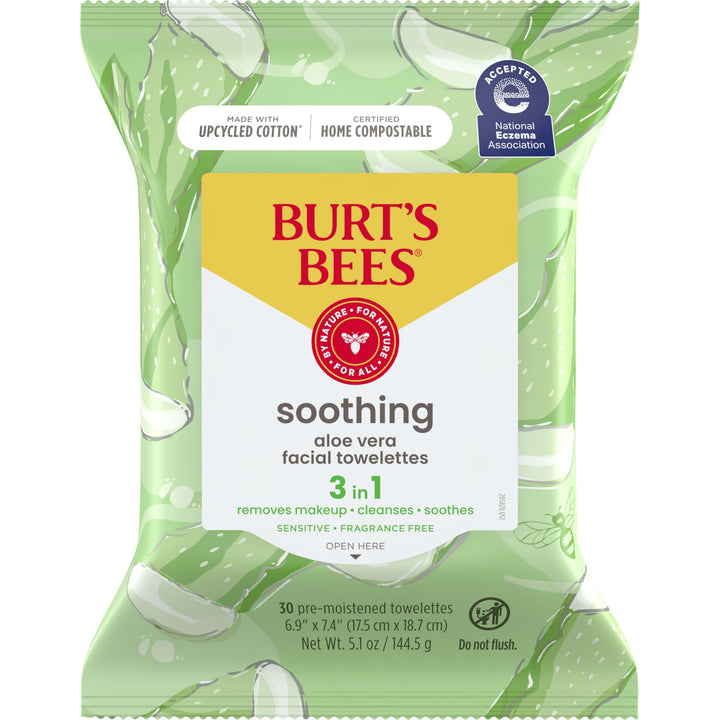 Burt&#39;s Bees Sensitive Facial Cleansing Towelettes with Cotton Extract for Sensitive Skin - 30 Count