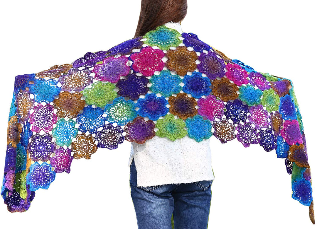 Wool Yarn for Knitting 550yd 0.22Ib Cachemire Multicolor Rainbow Yarn (Yellow-Brown)