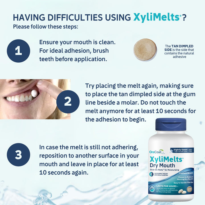 Oracoat XyliMelts Dry Mouth Relief Oral Adhering Discs 