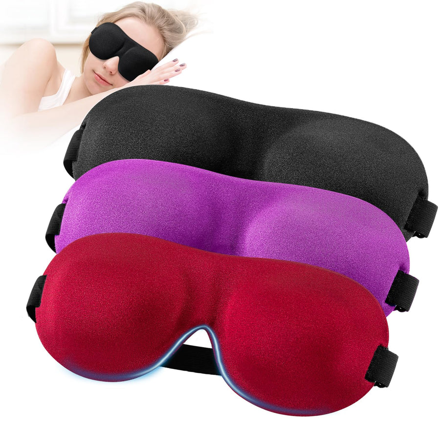 Sleep Mask, 3 Pack Lightweight Comfortable Super Soft L