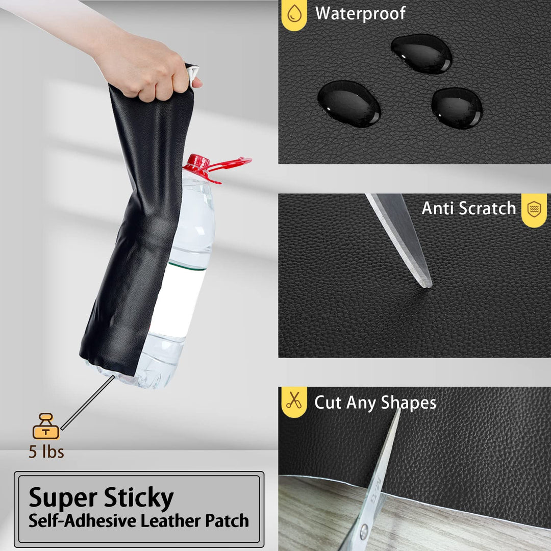 Leather Repair Patch, Leather Tape, Self-Adhesive Leather Patches for Couch, Sofa, Furniture, Car Seat, Jacket | No Heat Required Leather Patch 3 x 62 inch -Dark Brown