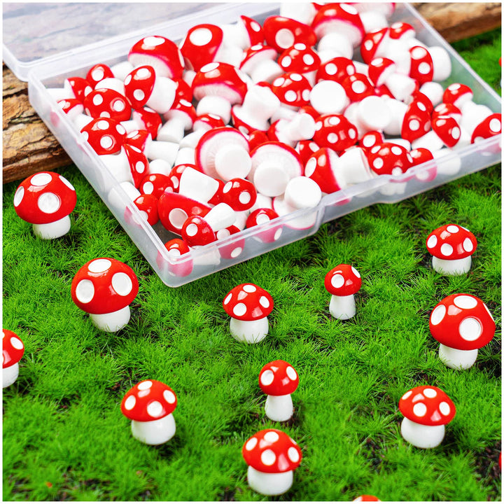 Mini Mushrooms for Crafts Tiny Fairy Garden Mushrooms Little Resin Mushroom Decor Fake Mushroom Miniatures Statue for Bonsai Micro Landscape Craft (60pcs)