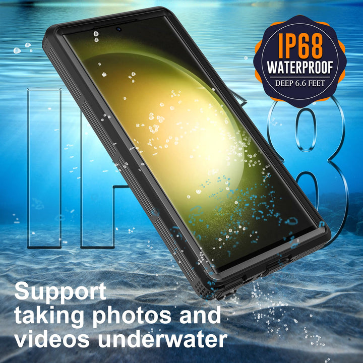 for Galaxy A12 Waterproof Case with Built-in Screen Protector Dustproof Shockproof Drop Proof Heavy Duty Phone Case, Rugged Full Body Underwater Protective Cover for Samsung Galaxy A12 Black