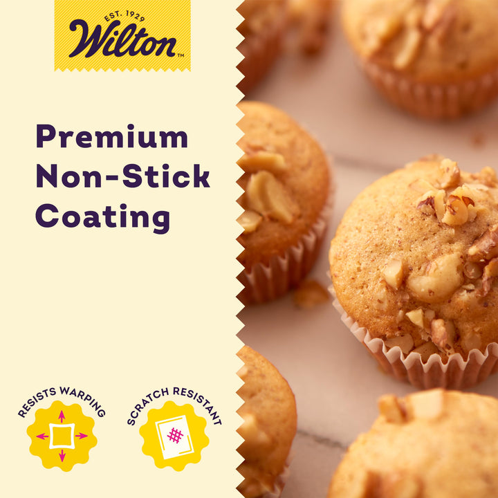 Perfect Results Premium Non-Stick Pan 24-Cup Mini Muffin Tin, Steel, Silver
