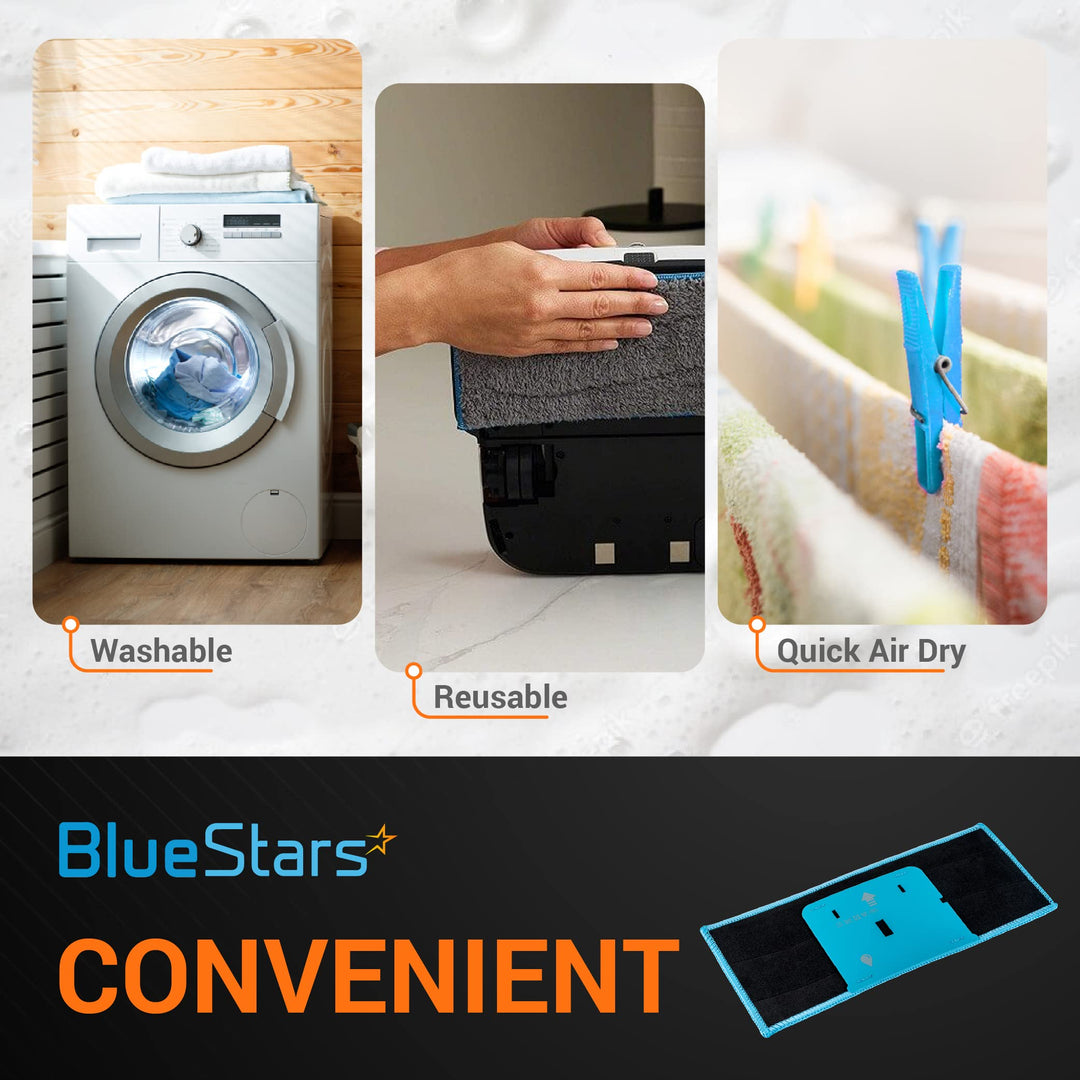 BlueStars 4 Packs Washable and Reusable Wet Mopping Pad