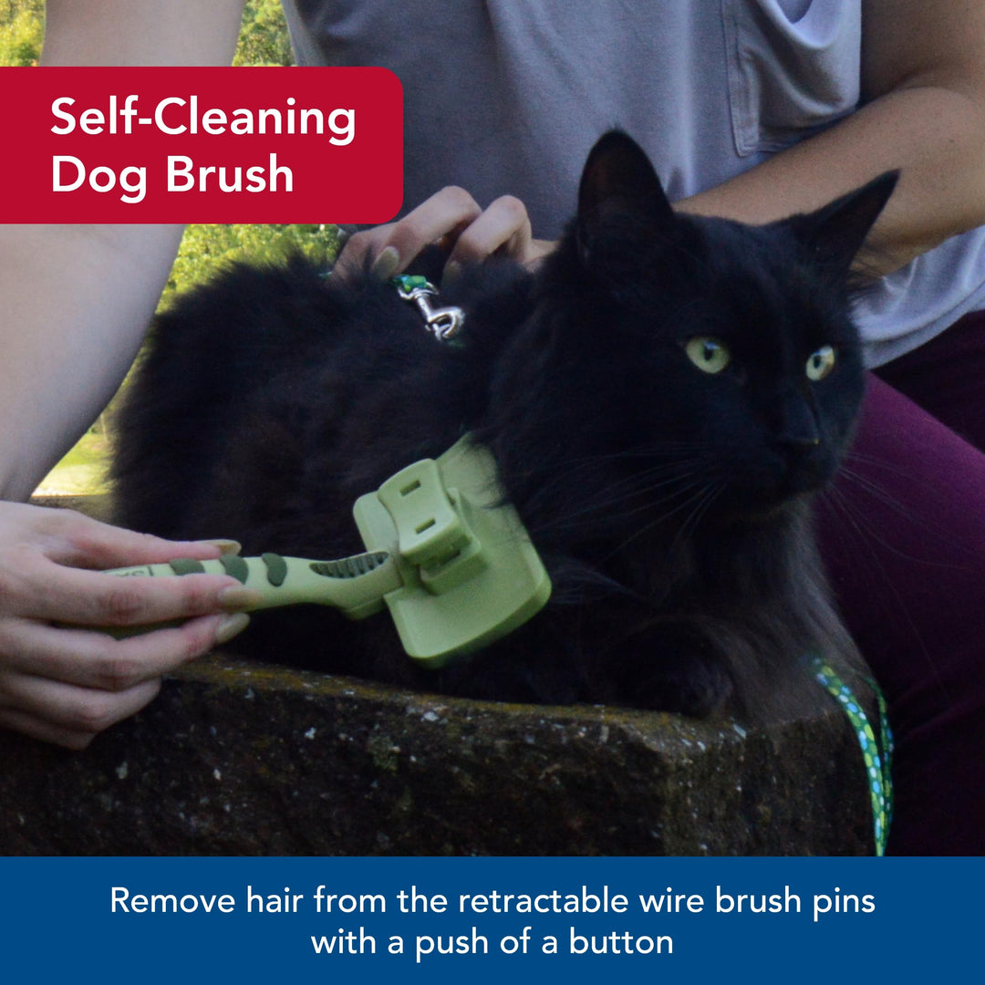 Pet Safari - Cat Self-Cleaning Slicker Brush - Cat Grooming Supplies