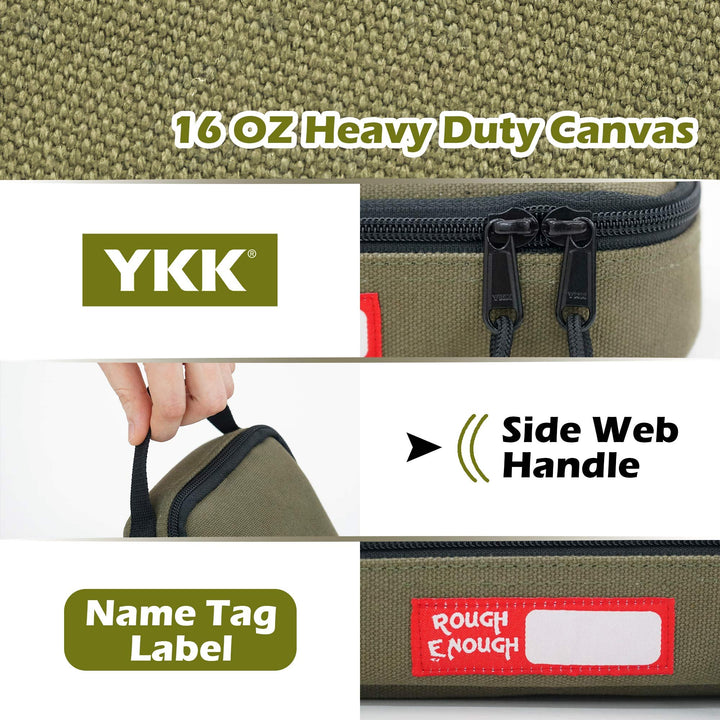 Rough Enough Small Tool Bag Pouch Box Large Pencil Case for Men Boys EDC Organizer Storage for Accessories with Zipper Handle