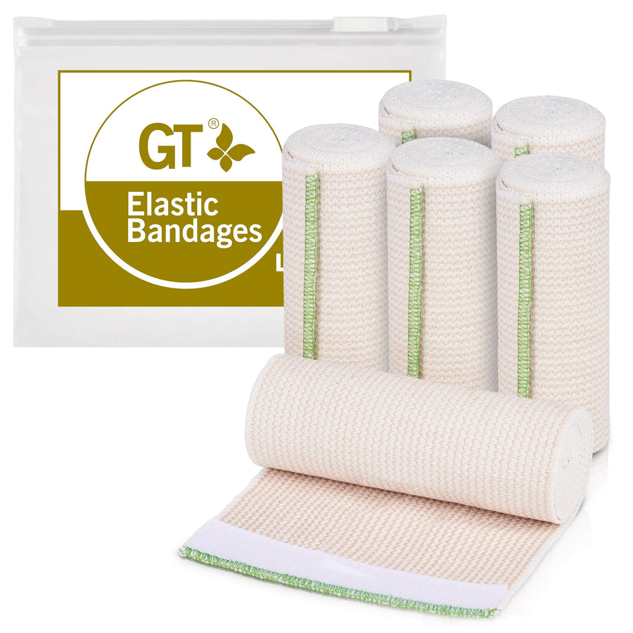 GT 6 Cotton Elastic Bandage with Hook and Loop Closure 