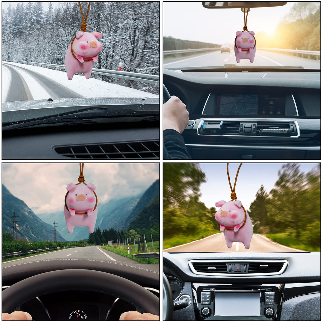 Swinging Duck Car Hanging Ornament, Cute Swing Duck Car Mirror Hanging Accessories, Swinging Duck Rearview Mirrors Car Pendant, Duck Car Decoration with Hat, 2 Pcs (1pack)