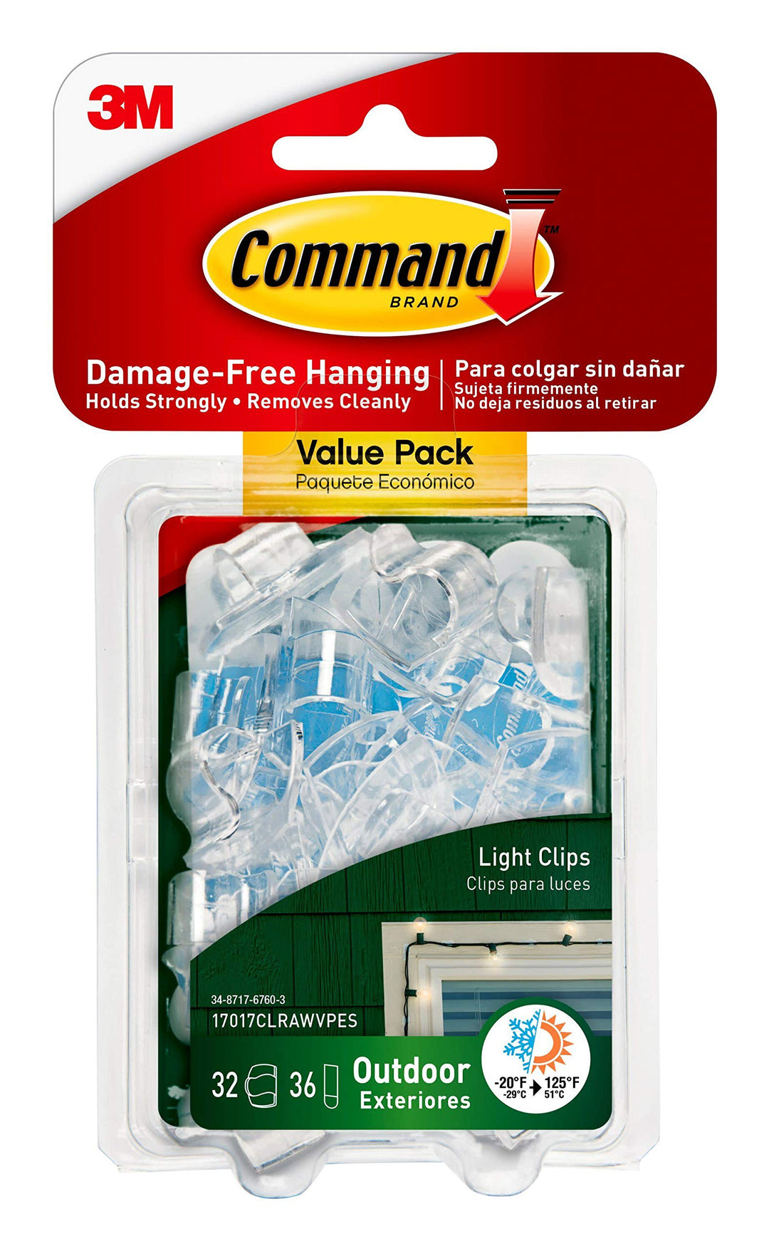 17017CLRAWVPES Outdoor Light Clips, 32 clips, 36 strips