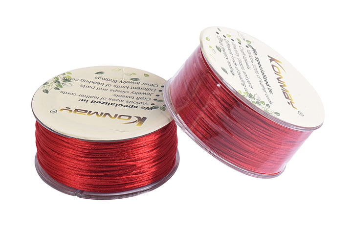 KONMAY Nylon Satin Silk Trim Cord, 50 Yards 0.8mm Ratta