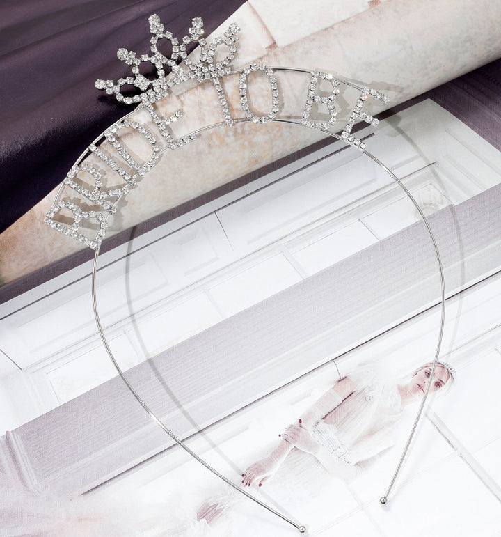 Bride To Be Crown-S: Glittering Bridal Tiaras Bride To Be Tiaras Rhinestone Bridal Shower Headbands Bachelorette Party Crowns Bridal Accessories Wedding Favors (Silver)
