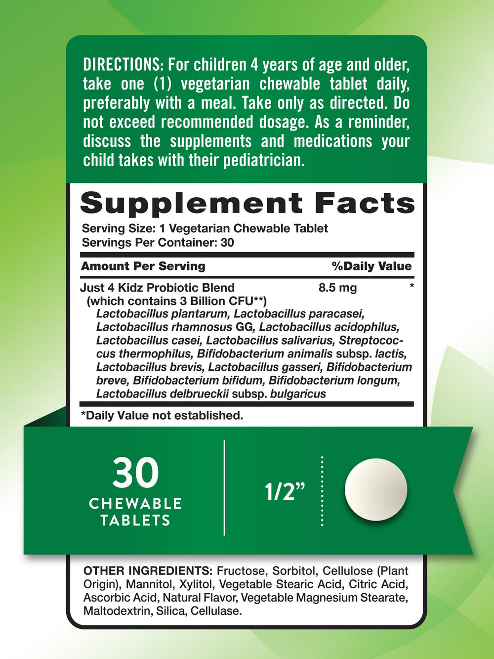 Nature's Truth Probiotics for Kids | 30 Chewable Ta