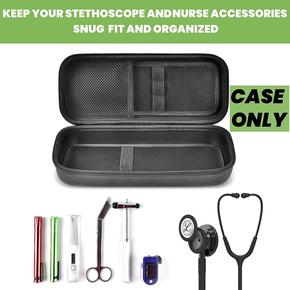 Stethoscope Case Compatible with 3M Littmann Classic III Monitoring/Lightweight II S.E/Cardiology IV Diagnostic/MDF Acoustica Stethoscopes- Black Flower