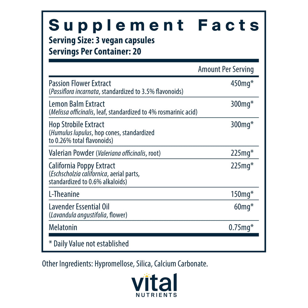 | Vegan Sleep Supplement | Promotes Relaxation and Restful Sleep | Natural for Adults | Soothing Lavender Scent | Gluten, Dairy, Soy Free | 60 Capsules