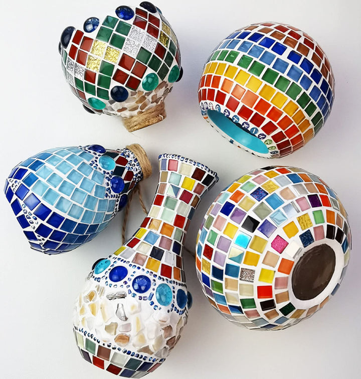1x1 cm Crystal Glass Mosaics Pieces Stained Glass, Assorted Colors and Square Shapes, 100pcs/100g (Iridescent Blue)