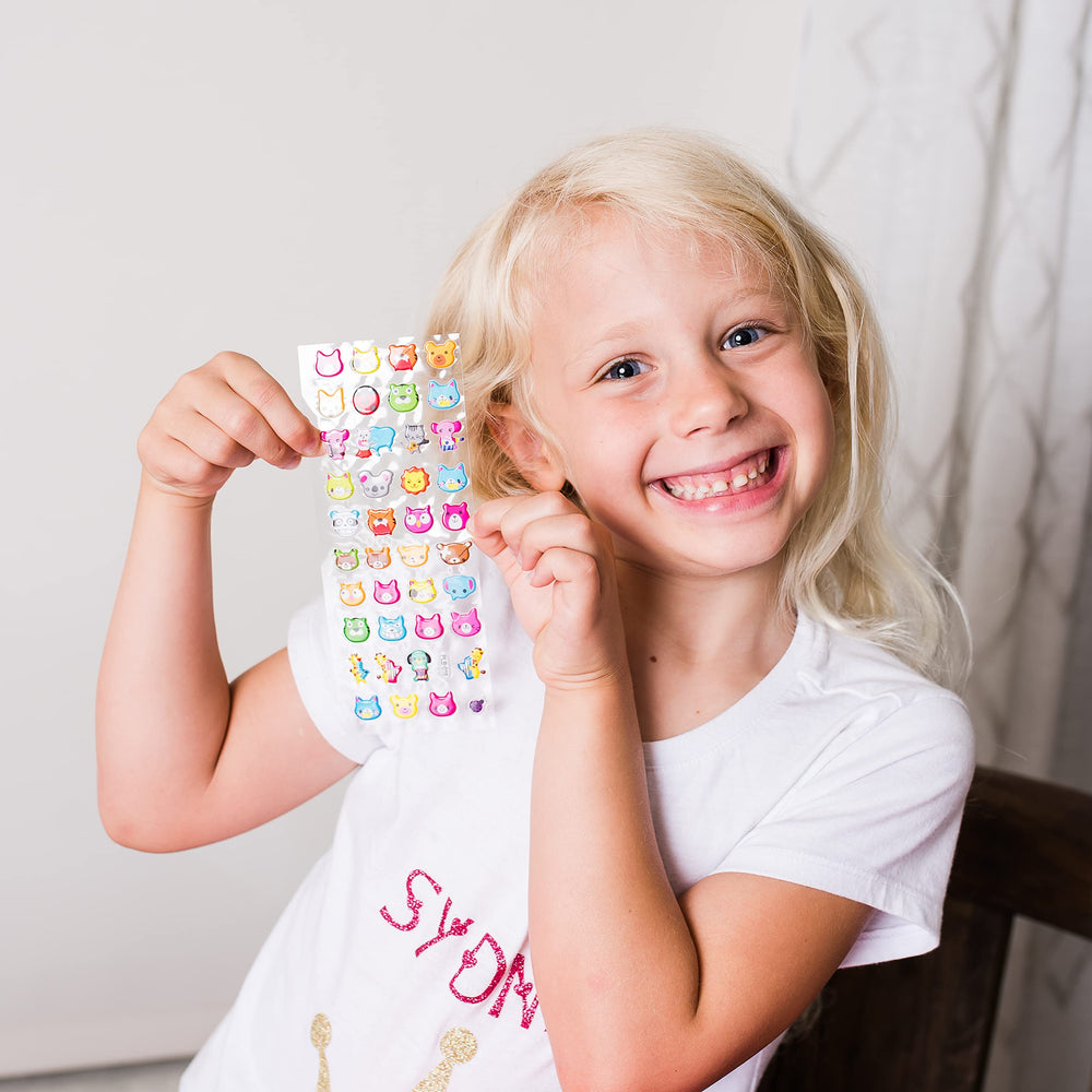 3D Puffy Stickers for Kids Activities - 40 Bulk Sticker Sheets with 950+ Cute Puffy Stickers for Toddlers 1-3 Girls & Boys - Sticker Pack Includes Fish, Animals, Alphabet, Cars, & More