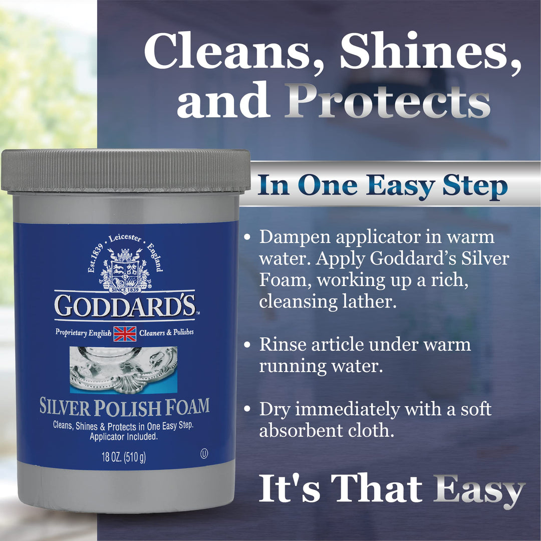 Goddard’s Silver Polish Foam – Silver Jewelry Cleaner f