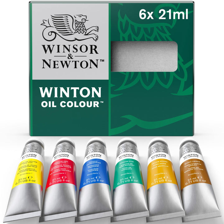 Winsor &amp; Newton Winton Oil Color Paint, Intro Set, 6 x 21ml Tubes, Multicolor, 0.73 Fl Oz (Pack of 6)