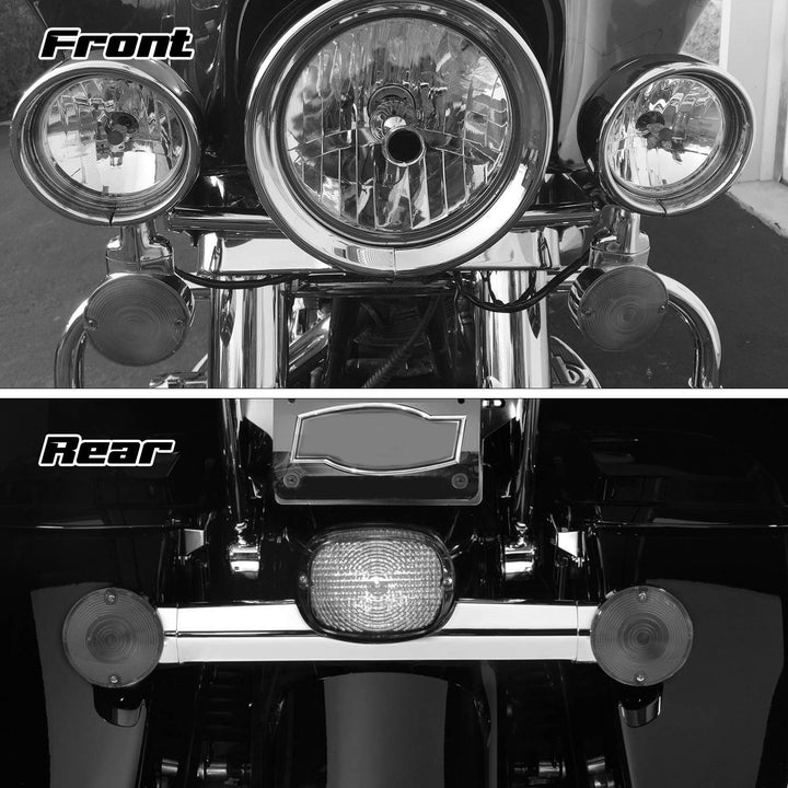 3 1/4 Inch Flat Smoked LED Turn Signal Lens Cover Compatible with Harley Electra Glides Road King Touring Road Glide Heritage