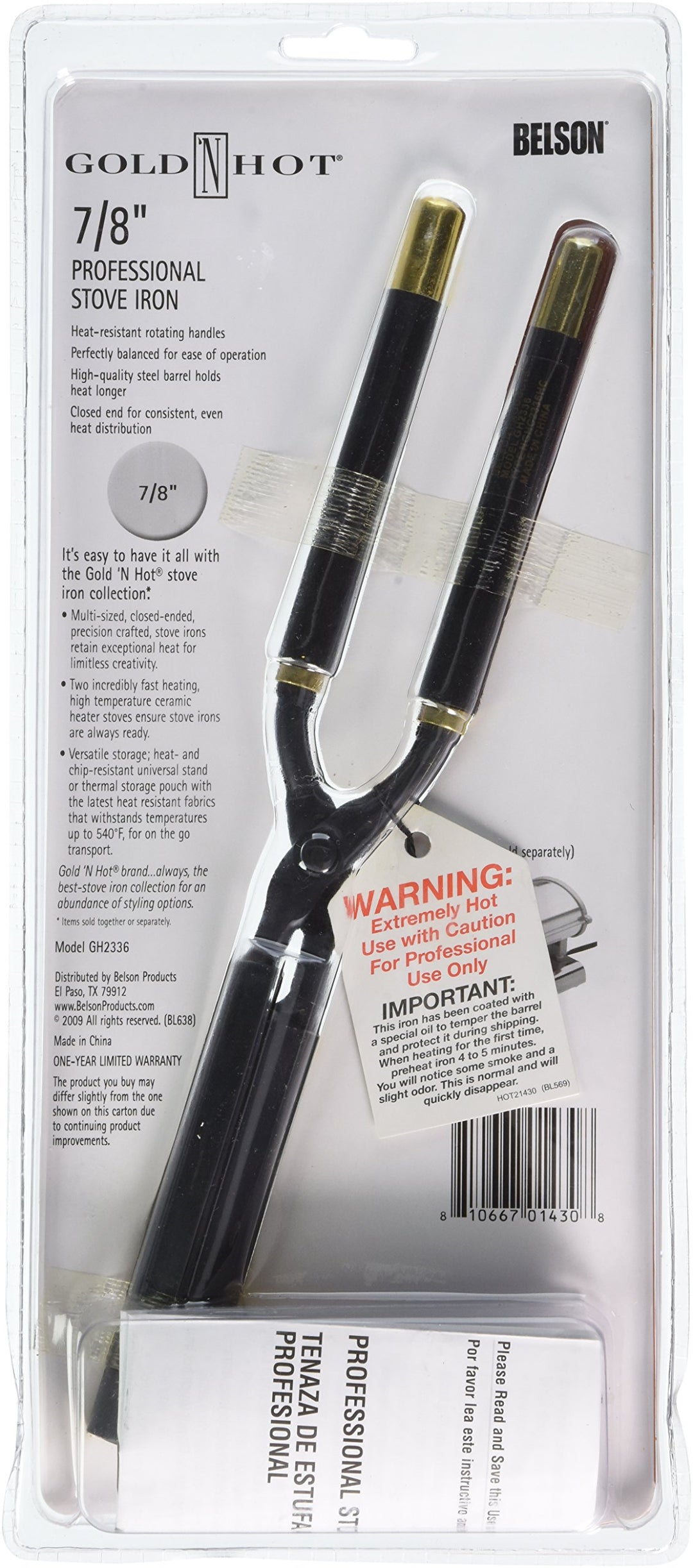 Gold &#39;N Hot Professional Stove Iron, 7/8 Inch