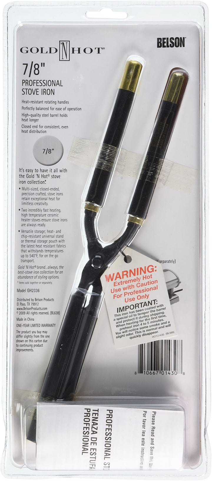 Gold &#39;N Hot Professional Stove Iron, 7/8 Inch