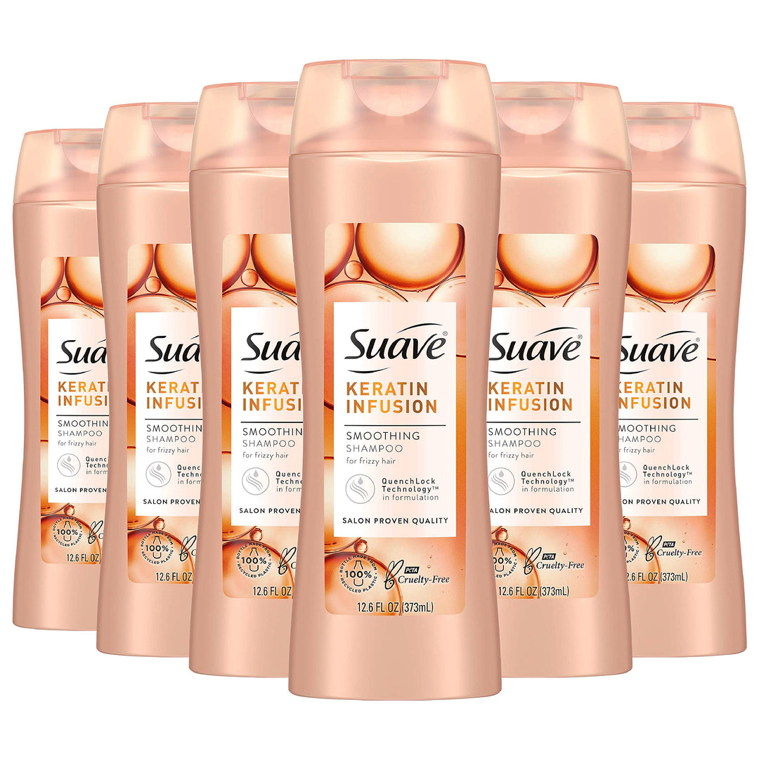 Suave Professionals Smoothing Shampoo, Keratin Infusion 12.6 Ounce, (Value Pack of 6)