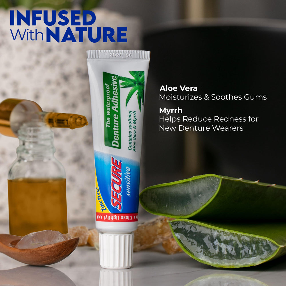 Denture Adhesive, sensitive, 1.4 oz (3 pack)