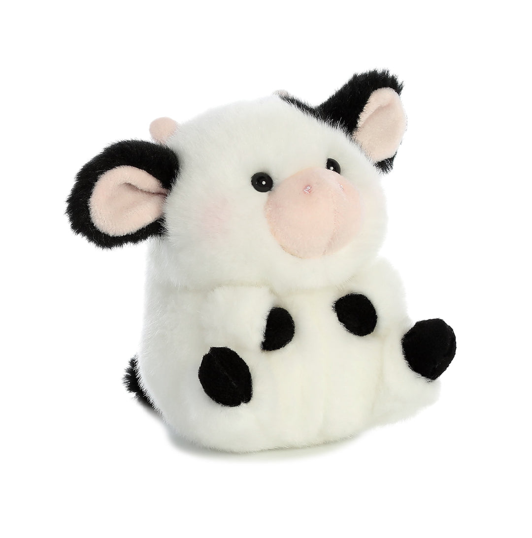 ® Round Rolly Pet™ Daisy Cow™ Stuffed Animal - Adorable Companions - On-The-Go Fun - White 5 Inches