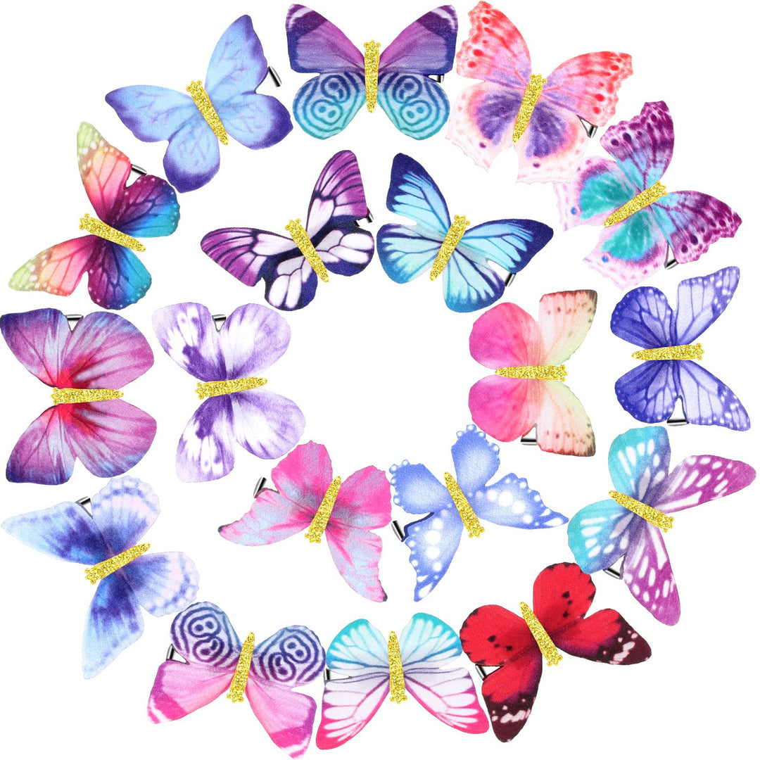 18 Pieces Butterfly Hair Clips Glitter Barrettes Butterfly Snap Hair Clips for Teens Women Hair Accessories (Chic Styles)