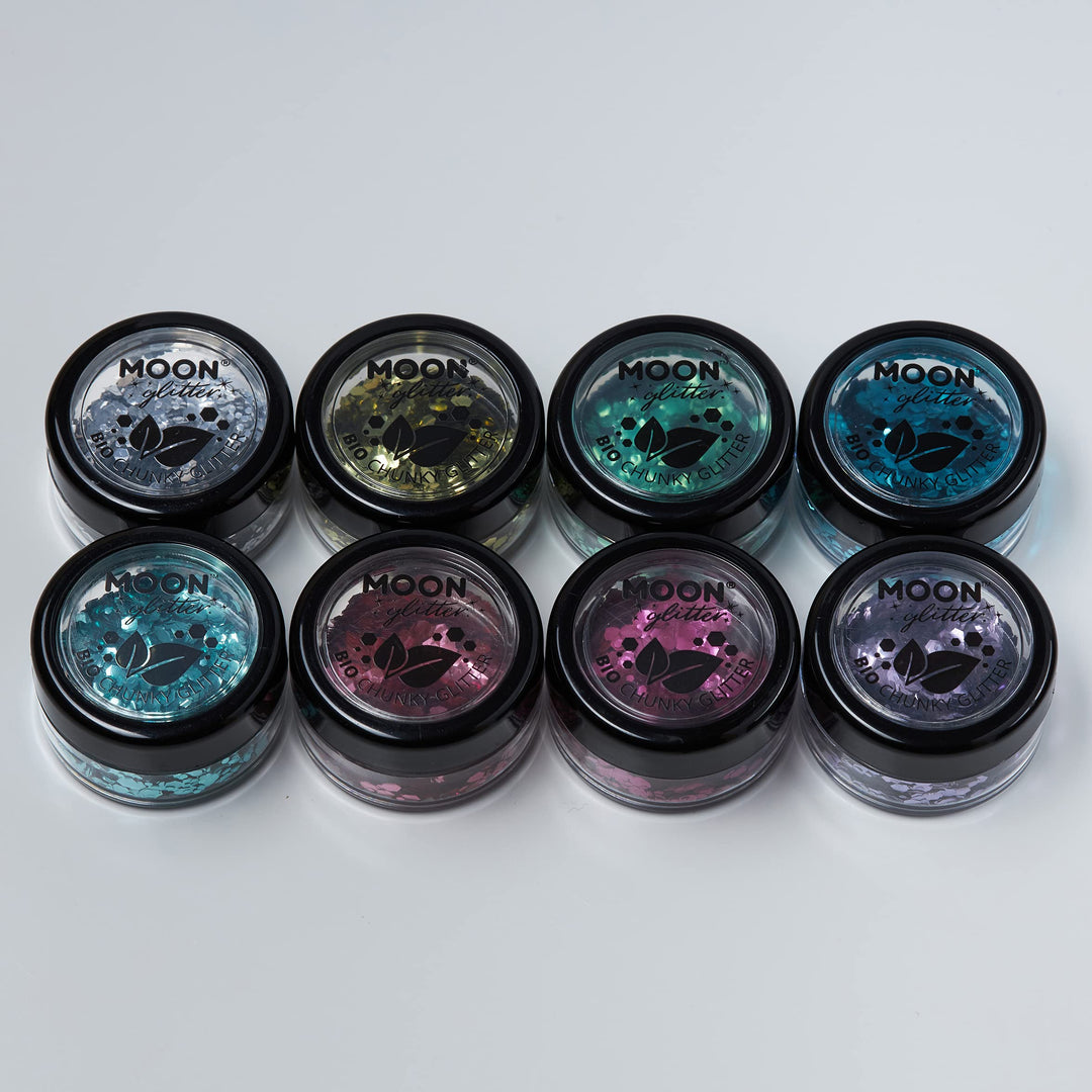 Biodegradable Eco Chunky Glitter - 100% Cosmetic Bio Glitter for Face, Body, Nails, Hair and Lips - 3g - Silver
