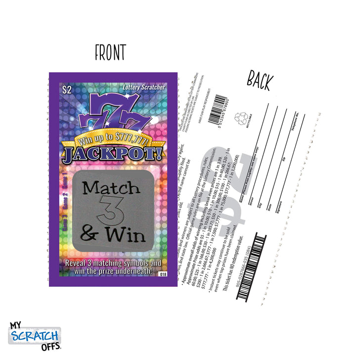 My Scratch Offs 5 Cards Adult Scratch Off Lotto Fake Tr