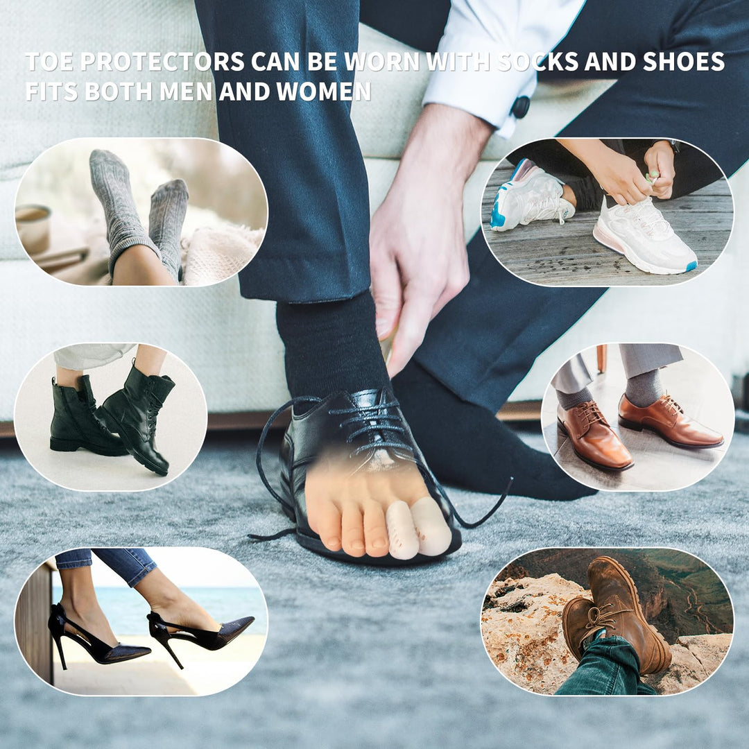 Niupiour Toe Protectors, White, 14 Piece Assortment