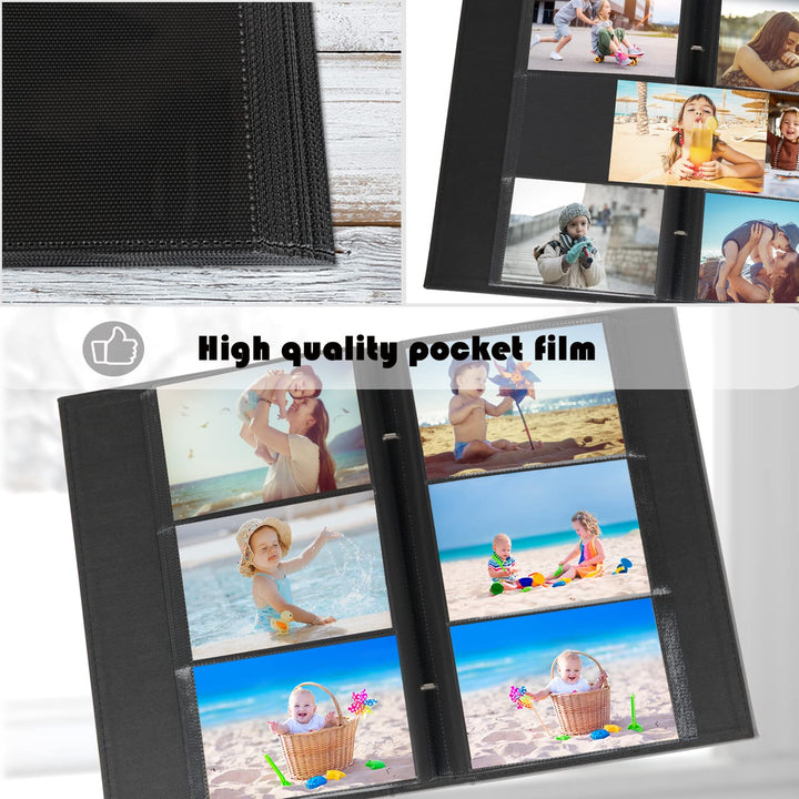 Photo Album 4x6 300 Photos, Extra Large Capacity Leather Cover Wedding Family Photo Albums Holds 300 Horizontal 4x6 Photos(Grey)