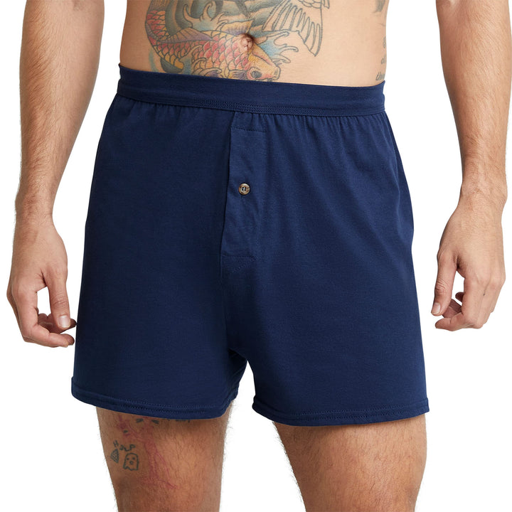 Men&#39;s Jersey Boxers 6-Pack, Soft Knit Boxers, Moisture-Wicking Jersey Boxers, 6-Pack (Colors May Vary)