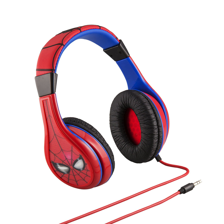 Spiderman Kids Headphones, Adjustable Headband, Stereo Sound, 3.5Mm Jack, Wired, Tangle-Free, Volume Control, Childrens Headphones Over Ear for School Home, Travel