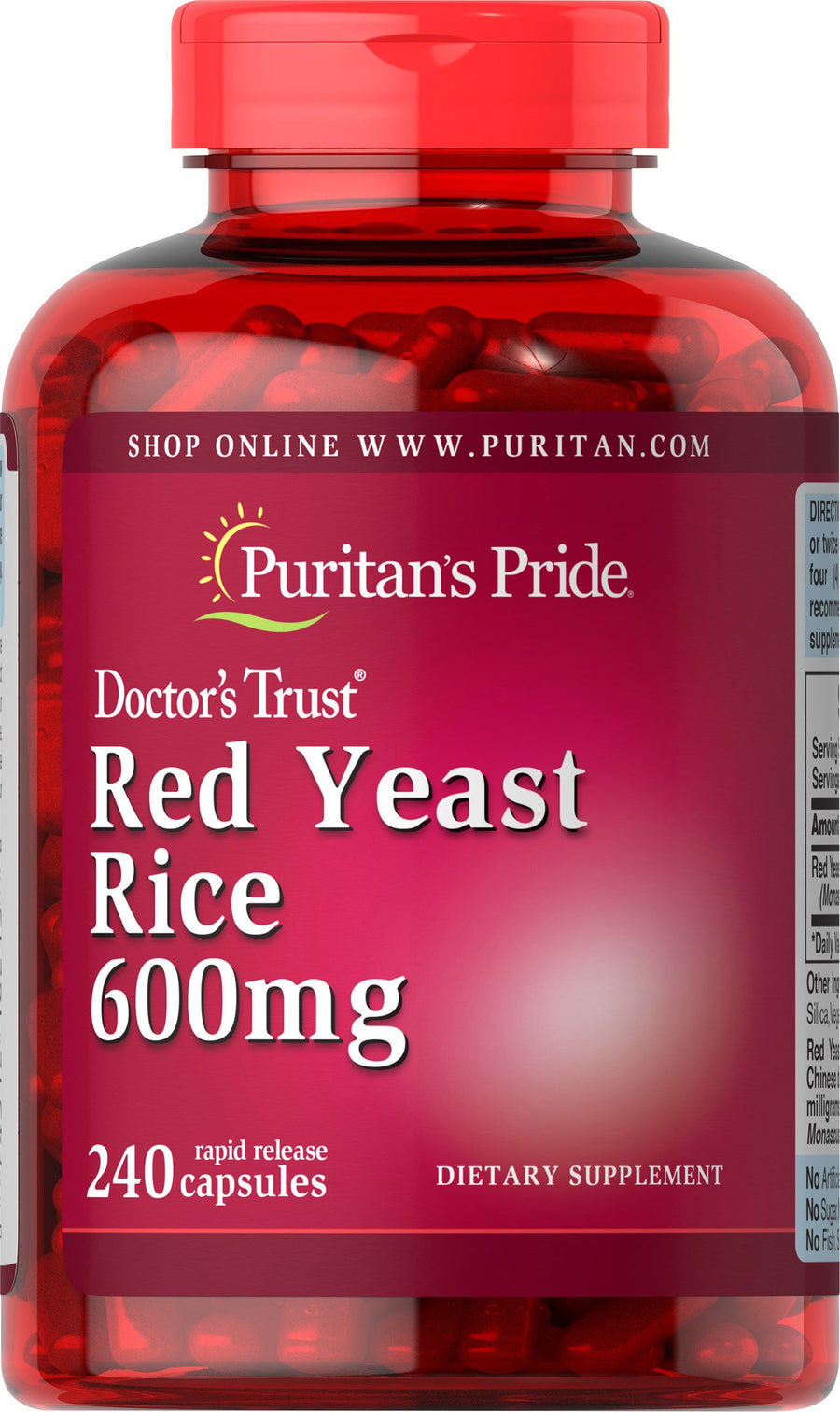 Puritan's Pride Doctors Trust® Red Yeast Rice 600mg