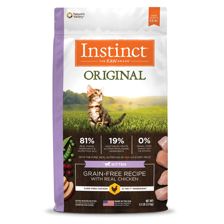 Original Kitten Dry Cat Food, Raw Coated Kibble, High Protein, Grain Free Recipe - Real Chicken, 4.5 lb. Bag