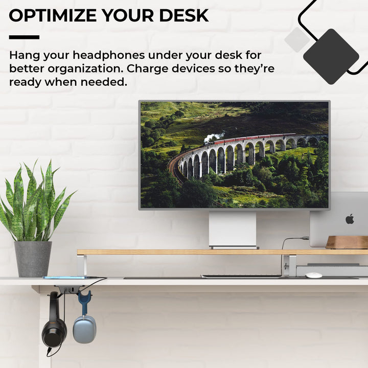 HumanCentric Hook and Charge Headphone Hanger with USB 