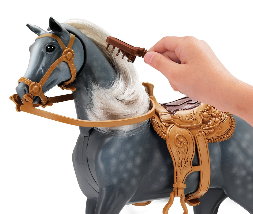 Morgan Horse with Moveable Head, Realistic Sound and 14 Grooming Accessories - Blue Ribbon Champions Deluxe Toy Horses