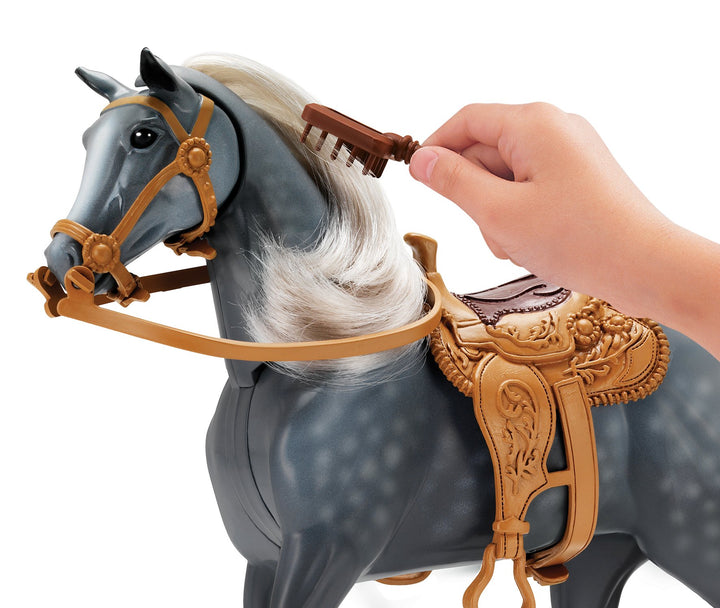 Morgan Horse with Moveable Head, Realistic Sound and 14 Grooming Accessories - Blue Ribbon Champions Deluxe Toy Horses