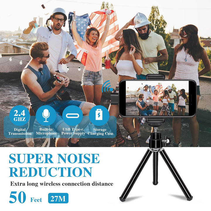 Gialer Lapel Mic to Computer Laptop Smart Phone with USB-A and Type-C Plug 2.4GHz for TikTok YouTube Facebook Live Stream Vlog Zoom - Plug&Play/Noise Reduction/Auto Sync