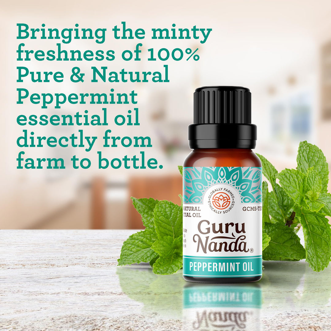 GuruNanda Pure Essential Oil Peppermint 0.5 Oz.