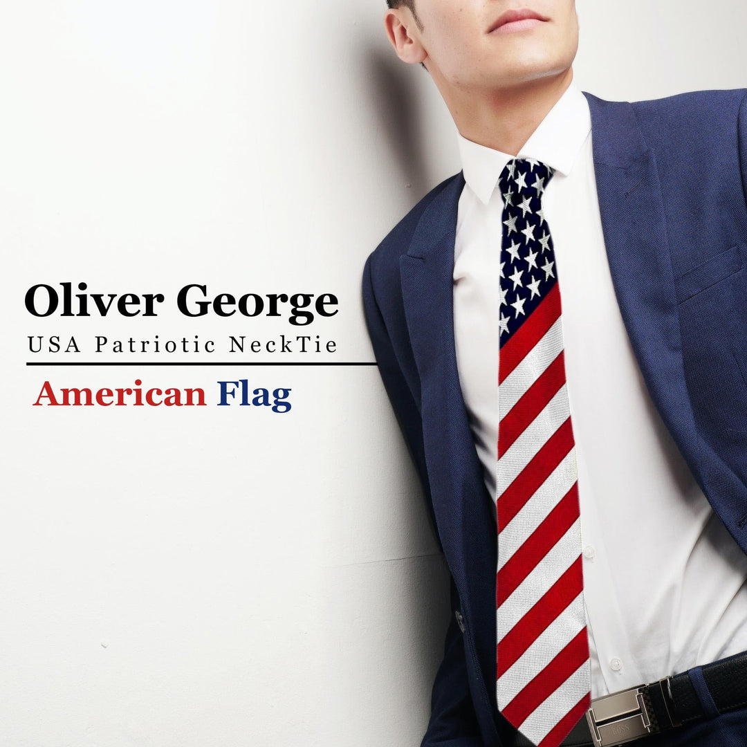 Men&#39;s American Flag Neck Tie USA Patriotic NeckTie Red White Blue Colors (American Flag Neck Tie &amp; Socks)