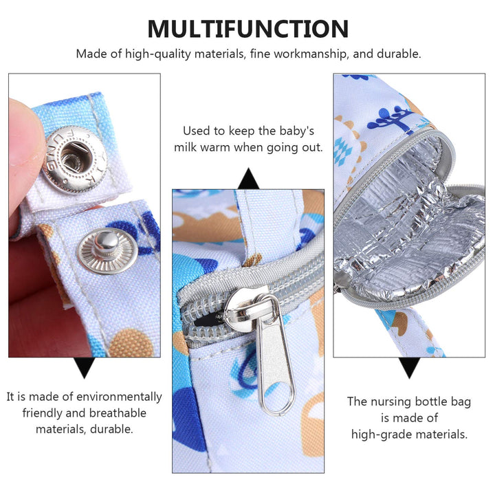 Milk Bottle Insulated Carrier Baby Water Bottle Strap Bag Travel Outdoor Bottle Keep Warm Carrying Sleeve Pouch 20X12X1cm
