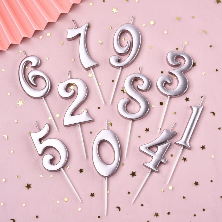 10-Count 0-9 Rose Gold Number Birthday Candles, Number One Birthday, Rose Gold Number Candles, Party Celebration, Baby Showers