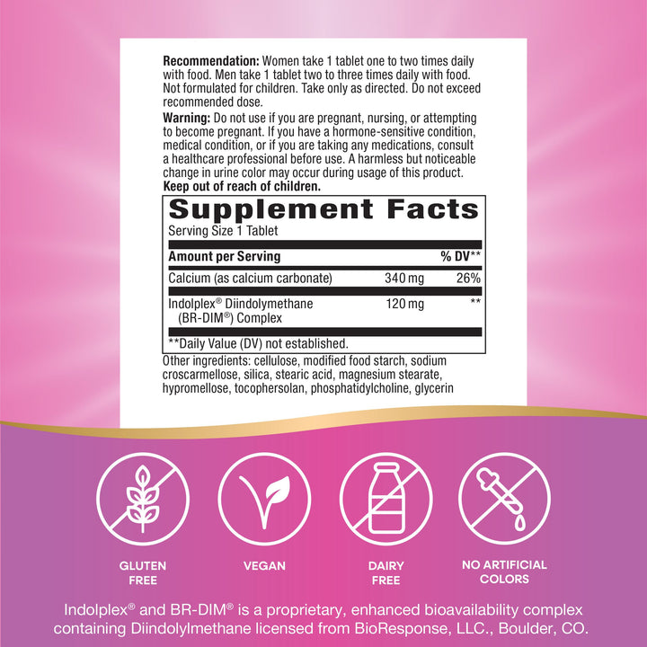 Nature&#39;s Way Estrobalance, Absorbable BR-DIM, Supports Healthy Estrogen Metabolism*, Vegan, Gluten Free, 60 Tablets (Packaging May Vary)
