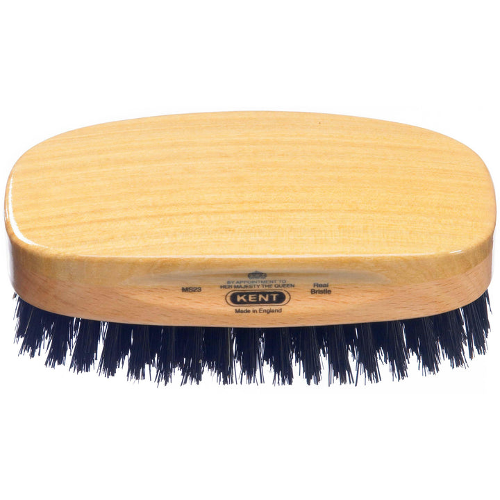 Kent Ms23 Rectangular Satinwood &amp; Beechwood Black Pure Bristle Luxury Military Brush